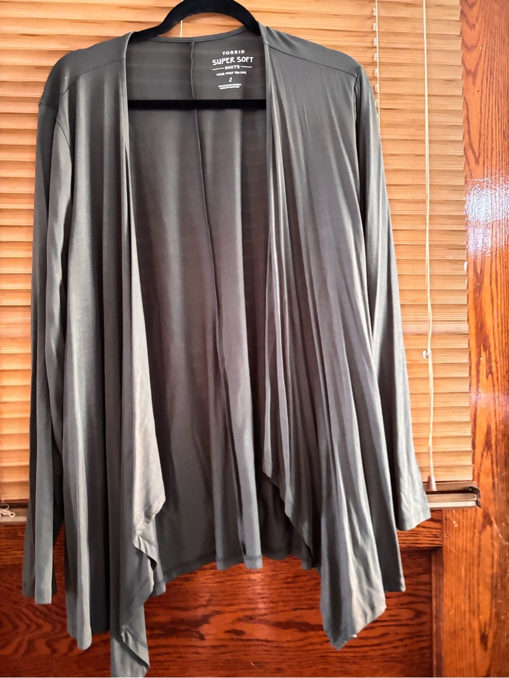 torrid Olive Green Draped Open-Front Cardigan